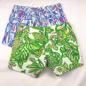 Lilly Pulitzer The Callahan Shorts 5" Colorful Print Stretch Dobby Fabric Sz. 00